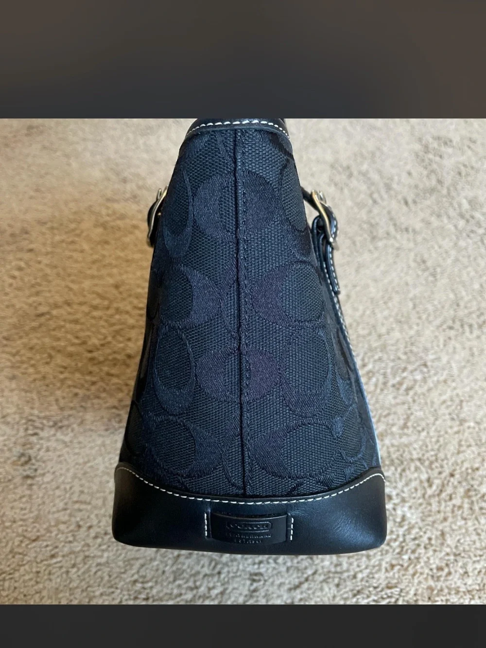 Coach Black Signature CC Canvas mini small Tote handbag like new